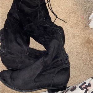 Black thigh high boots